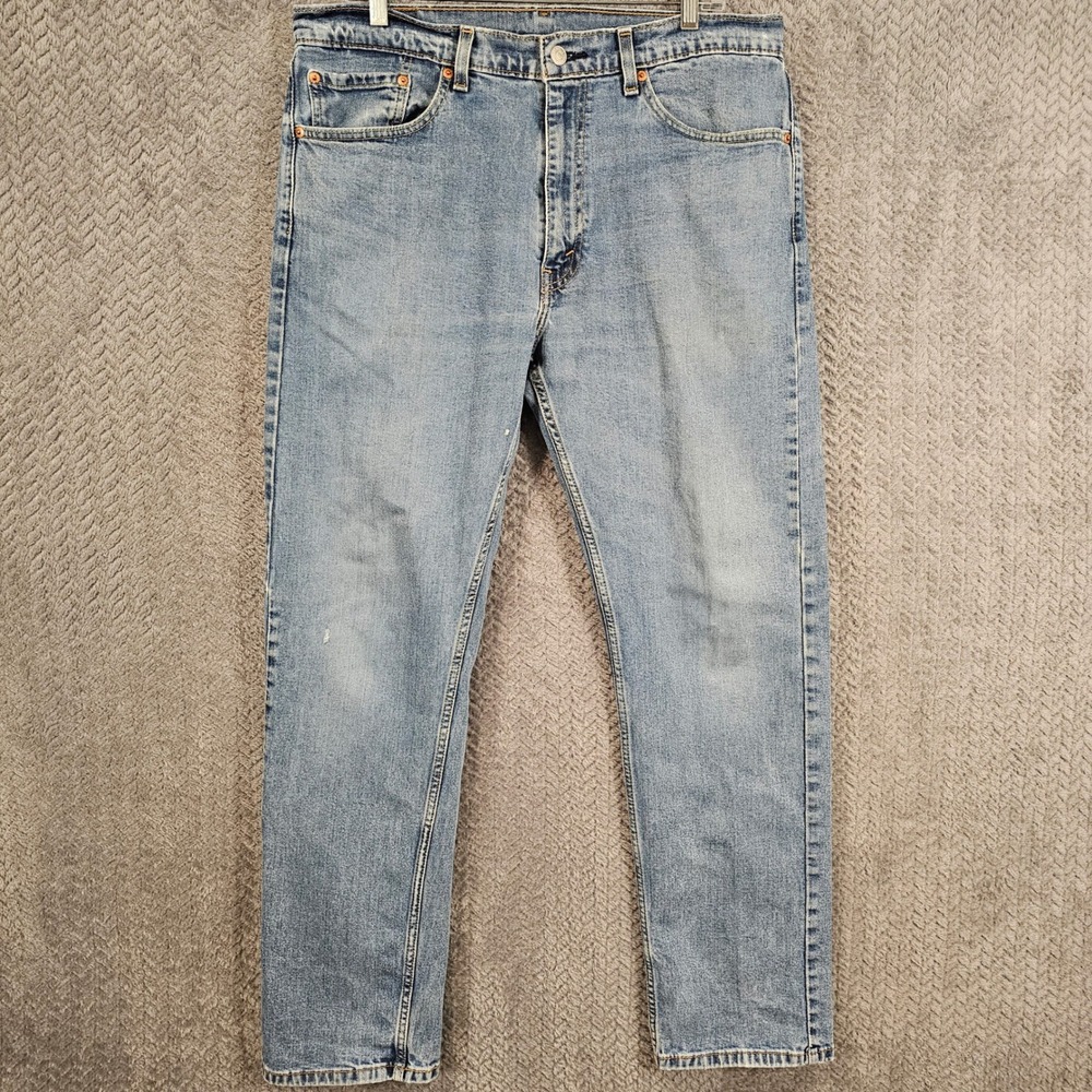 Levis 505 Regular Fit Light Wash Blue Straight Leg Denim Jeans‎ 36x32 00505-2106